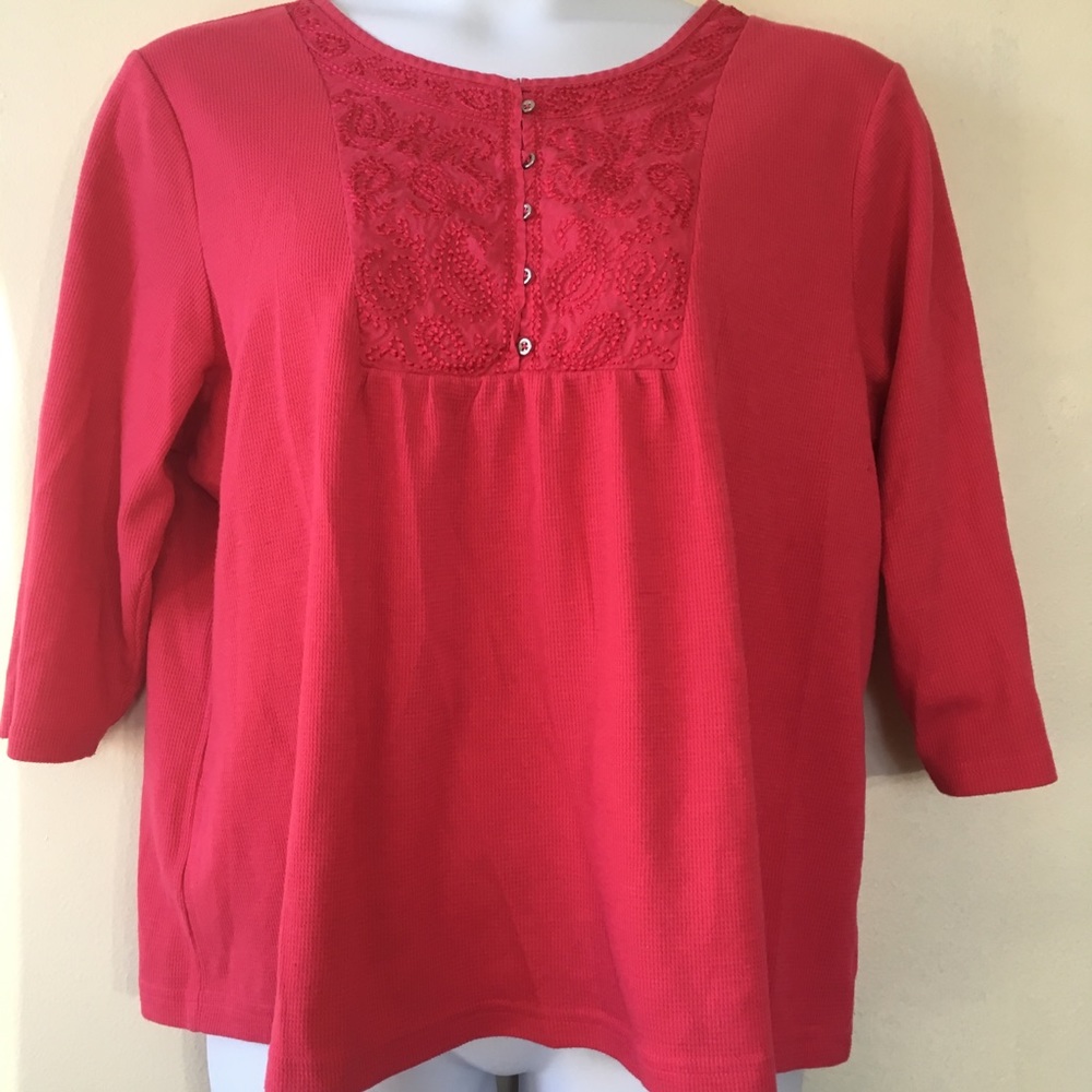 Croft and Barrow Fuschia top-3X.